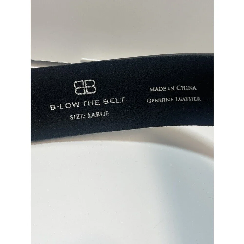 B-Low The Belt Black Leather Frank Belt Sz L New W/Missing Metal Point